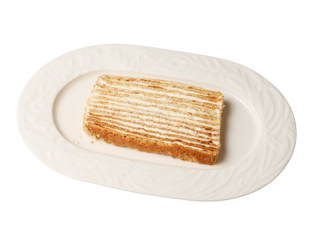 Медовик с малиной