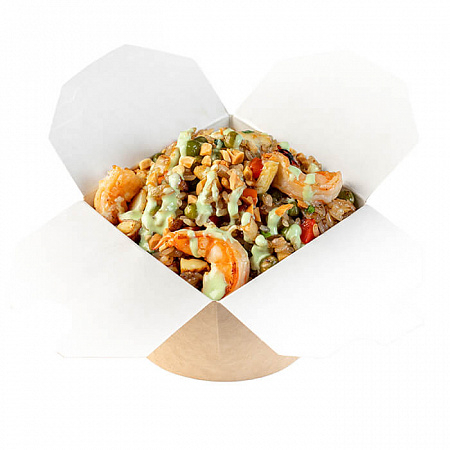 Тяхан с кальмаром и креветкой