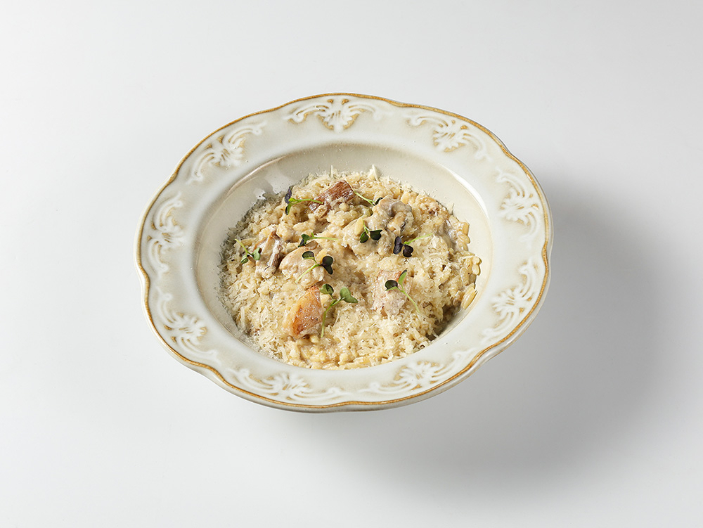 Орзо с белыми грибами