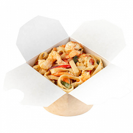 Лапша с креветкой в сливочно-соевом соусе