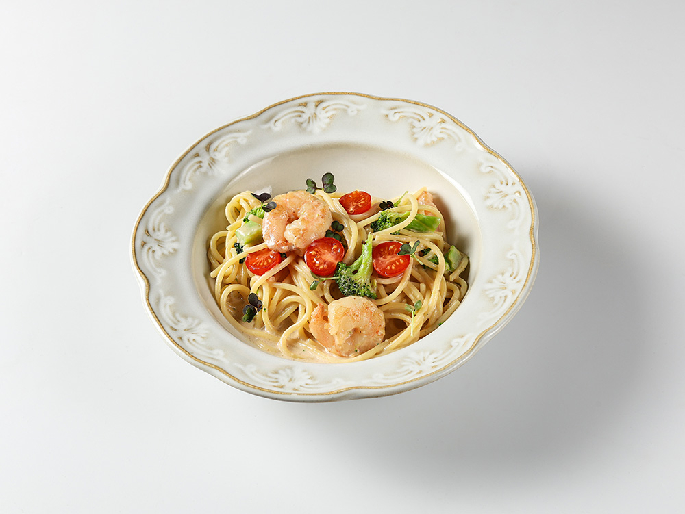 Спагетти с креветками