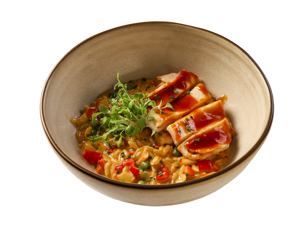 Кальмар с орзо