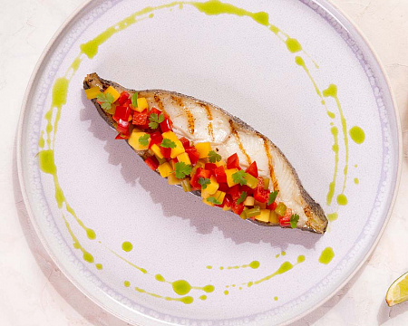 Палтус с овощами