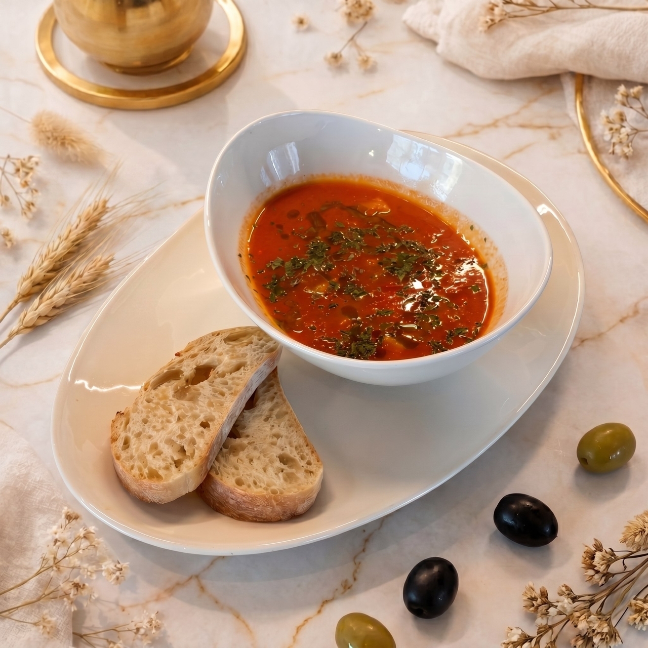 Суп томатный с морепродуктами