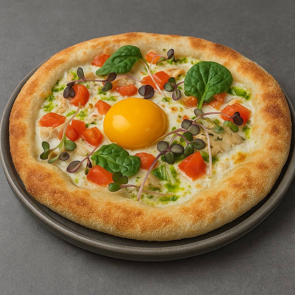 Мини пицца с курицей и томатами