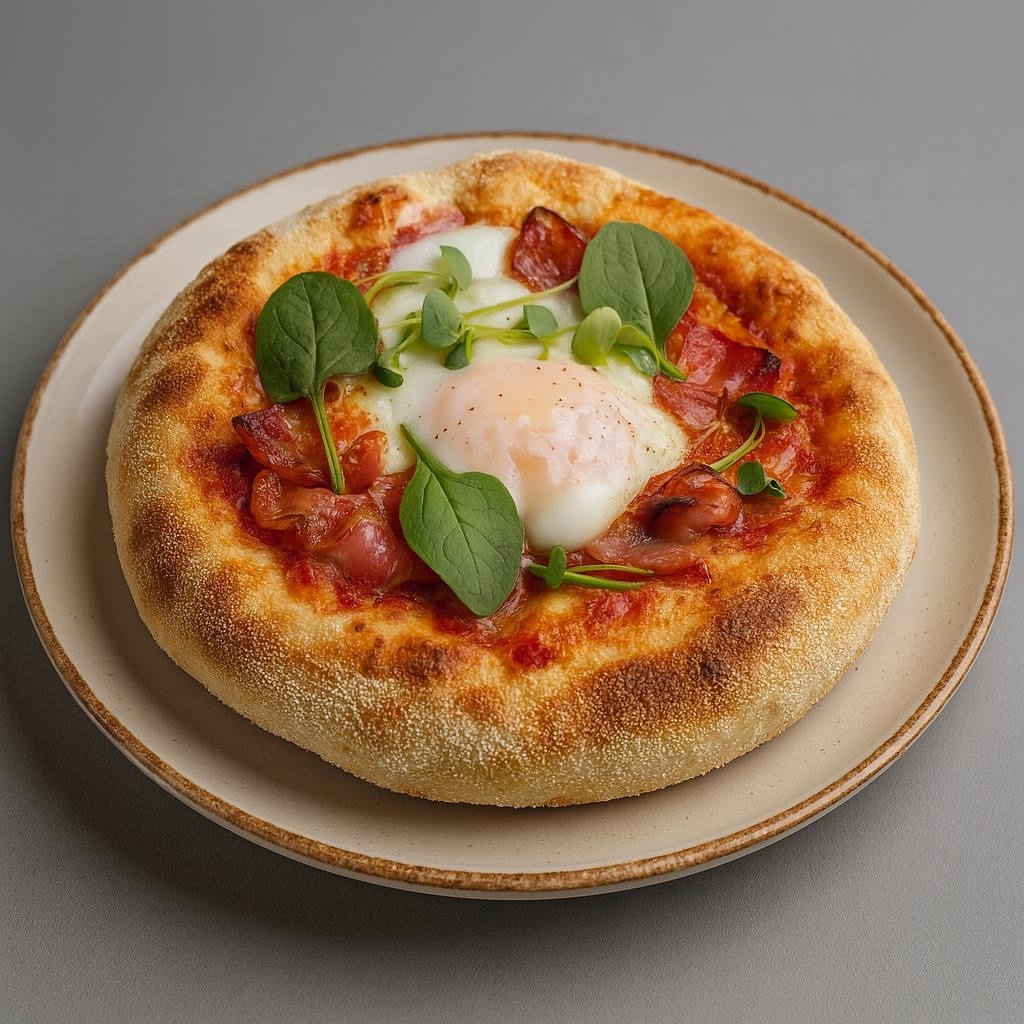 Мини пицца с яйцом и беконом