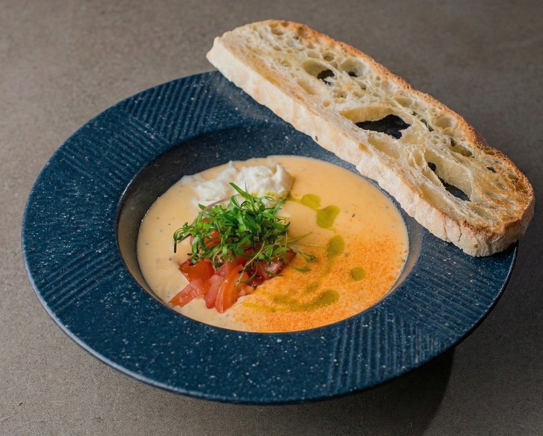 Сырный суп с томатами