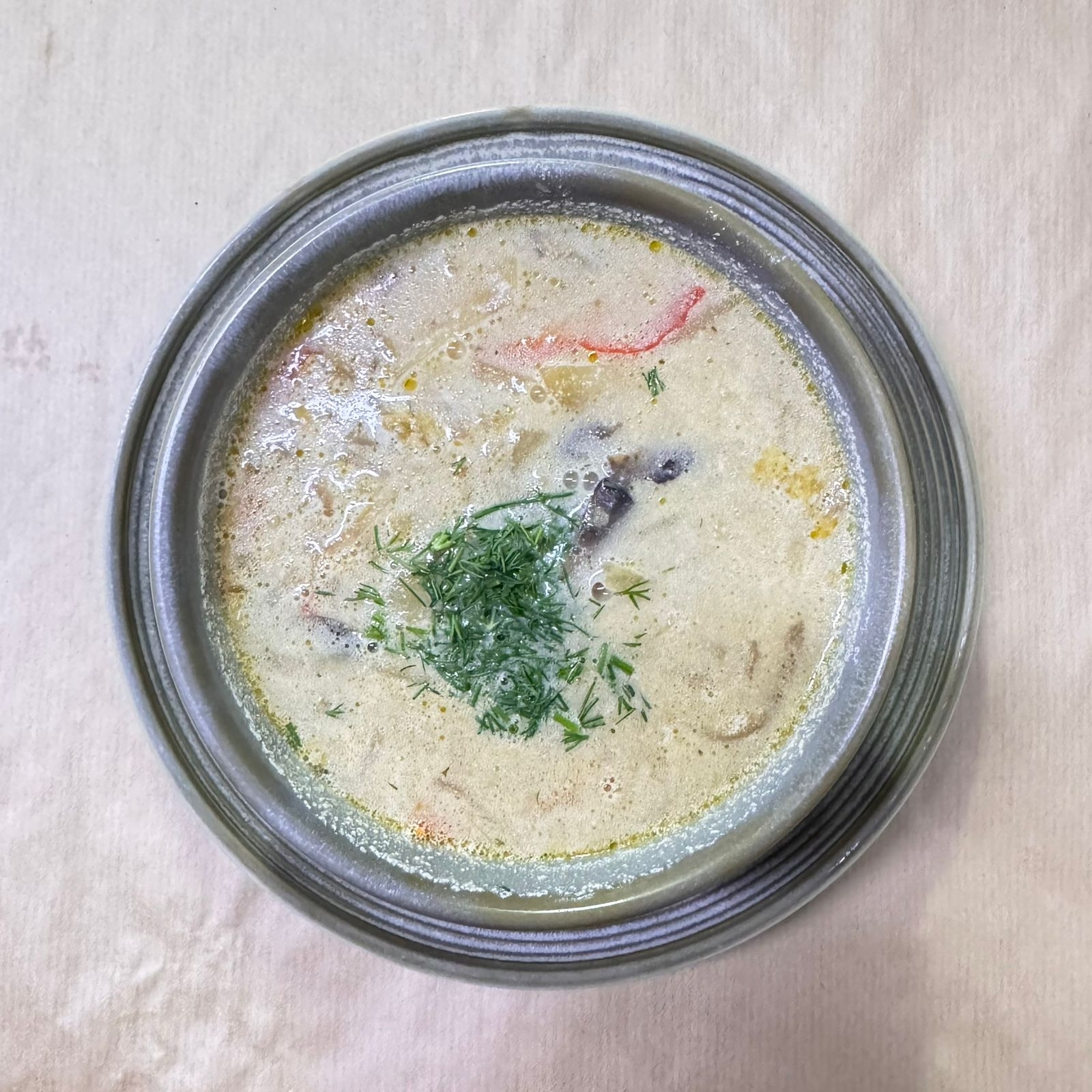 СЛИВОЧНЫЙ суп с курицей, сладким перцем и шампиньонами