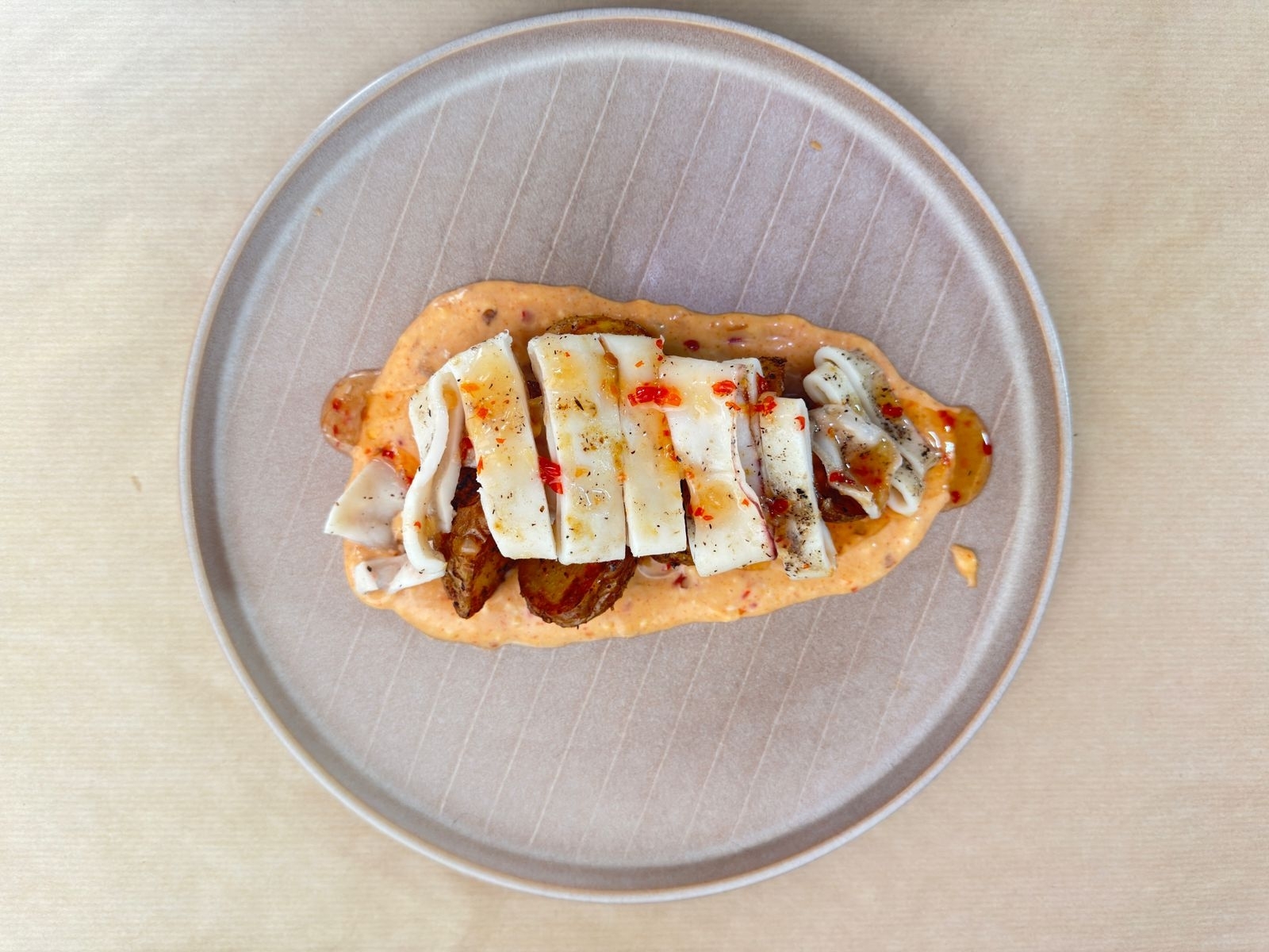 КАЛЬМАР на гриле с картофелем мини