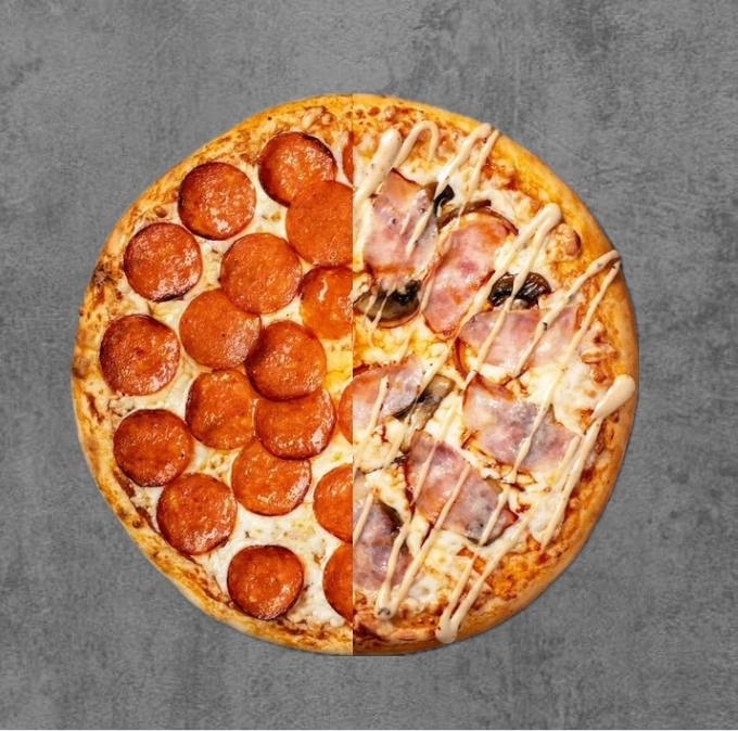 Пицца Пепперони+Ветчина и грибы 40 см