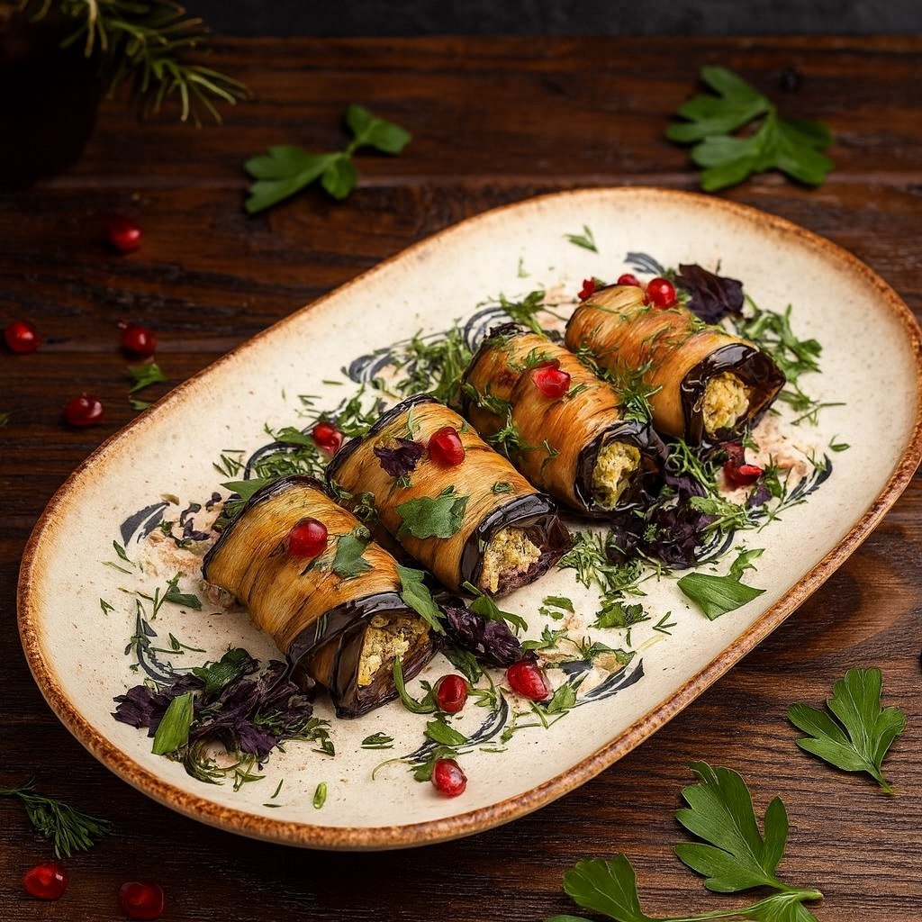 Рулеты из баклажанов