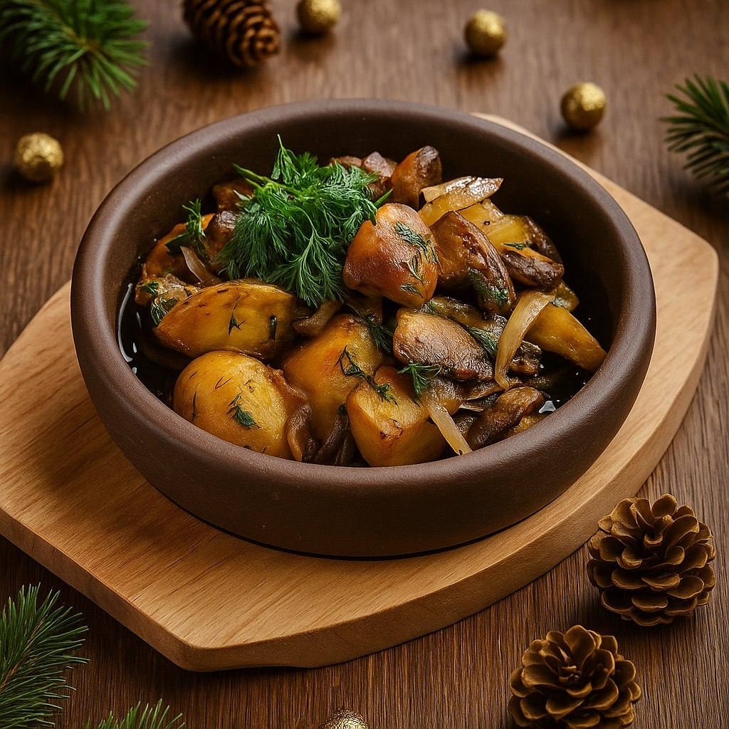 Жареный картофель с грибами