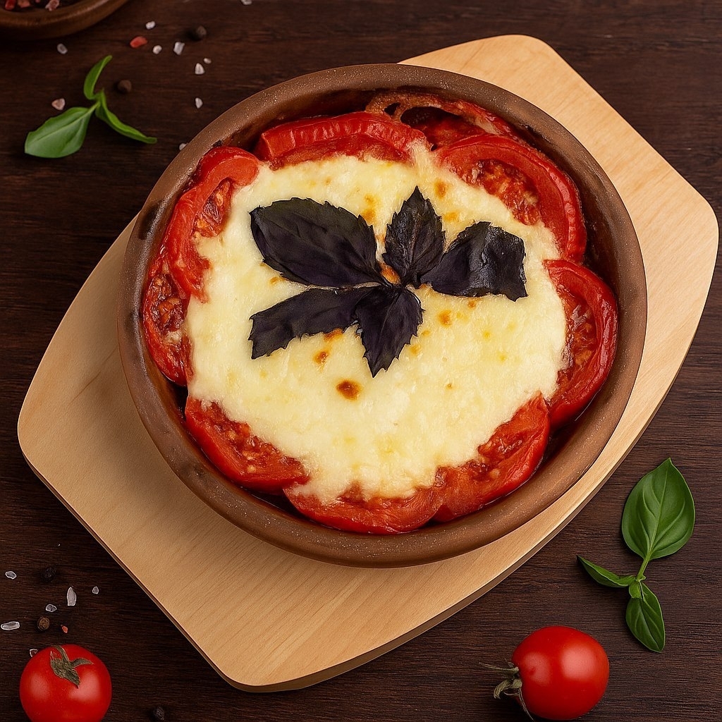 Запеченный сулугуни с томатами на кеци