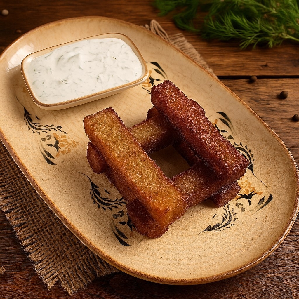 Гренки чесночные с соусом