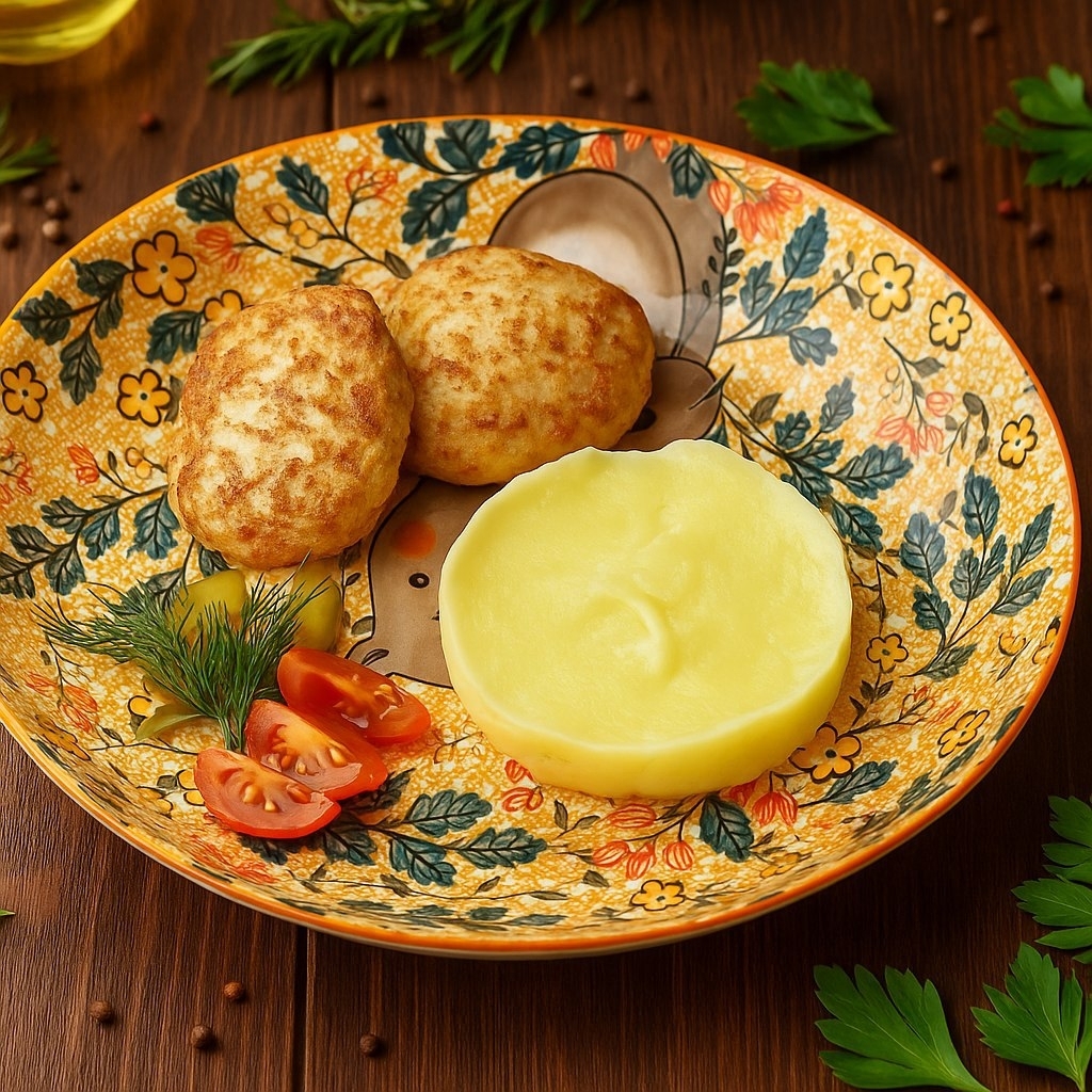 Куриные котлетки с пюре
