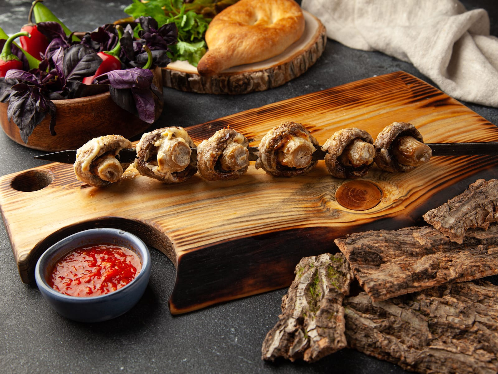 Шампиньоны на мангале