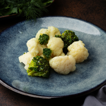 Брокколи и цветная капуста на пару