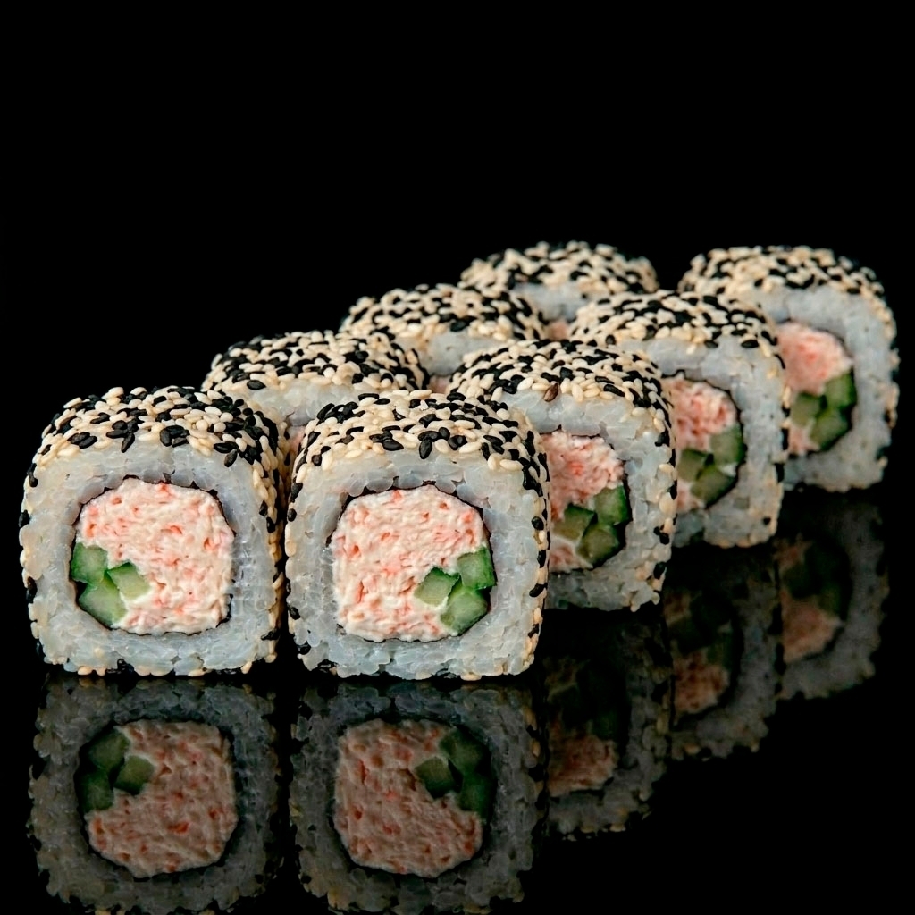 Калифорния с крабом в кунжуте
