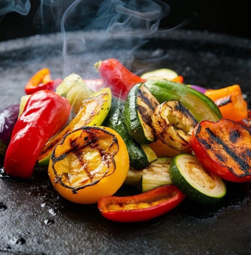 Овощи на гриле с соусом тар-тар