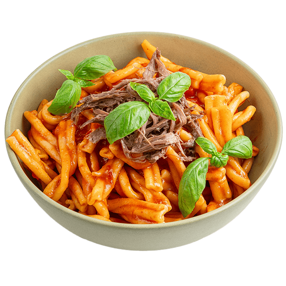 Паста с рваной говядиной