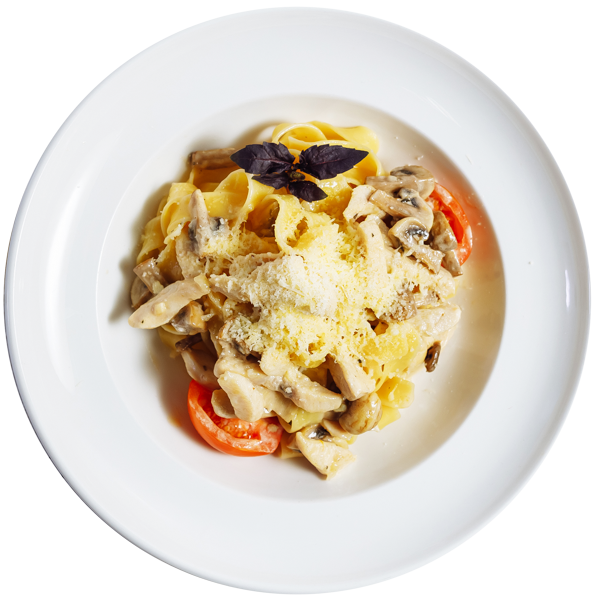 Паста с курицей и грибами