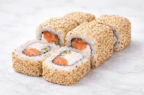 Сливочный лосось в кунжуте