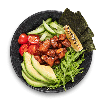 Донбури с лососем и соусом Терияки