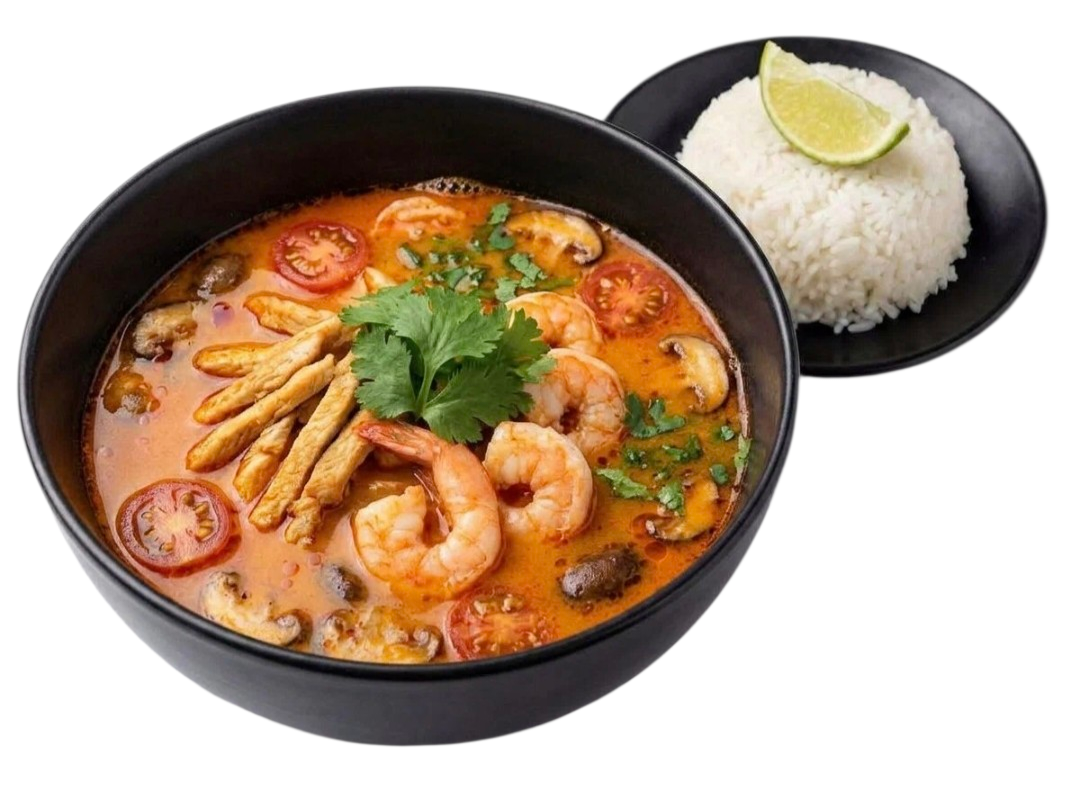 Суп Том ЯМ с креветкой и курицей