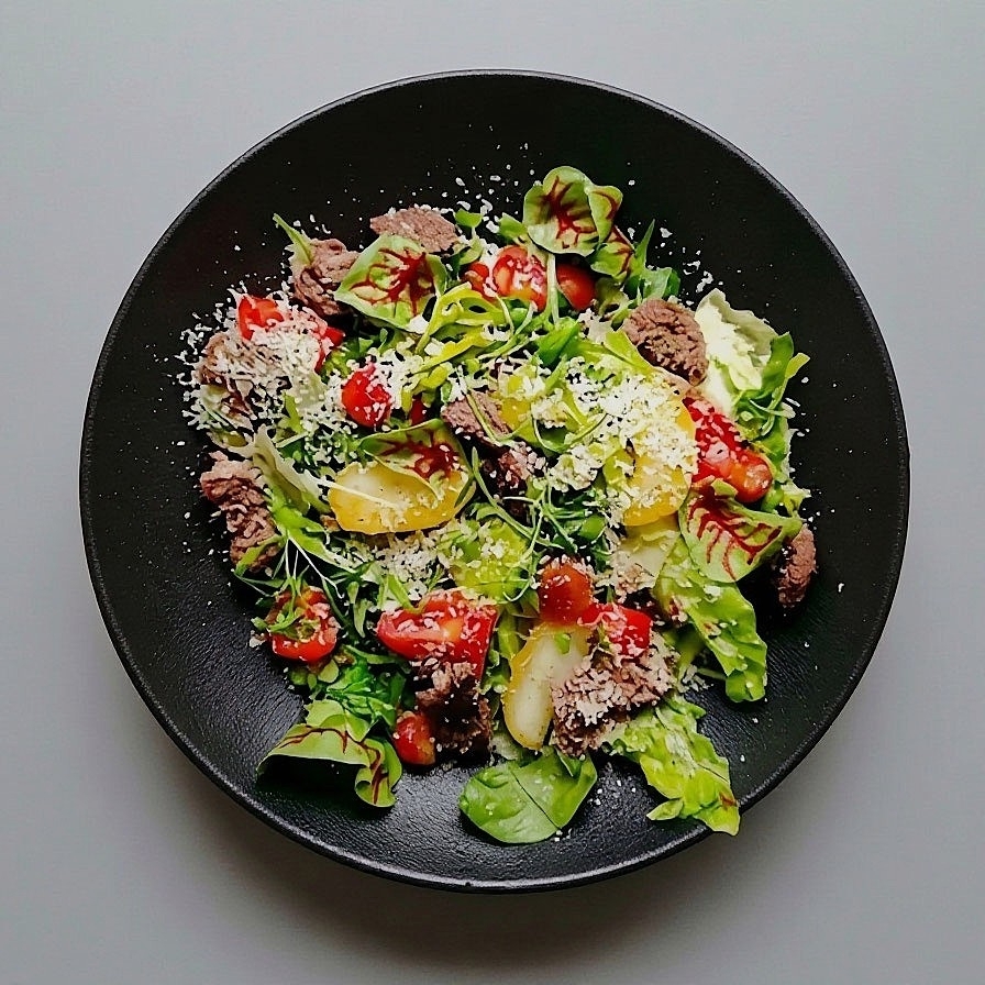 Салат с куриной печенью